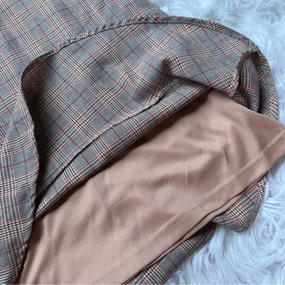 🍓[ Charlie Moss ] Tailored Ruffle Hem Plaid Wiggle Dress - Picture 8 of 16